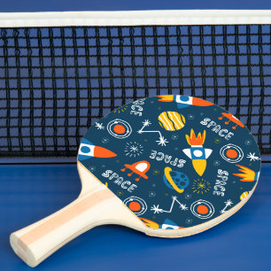 Niedliche Raumabenteuermuster Tischtennis Schläger