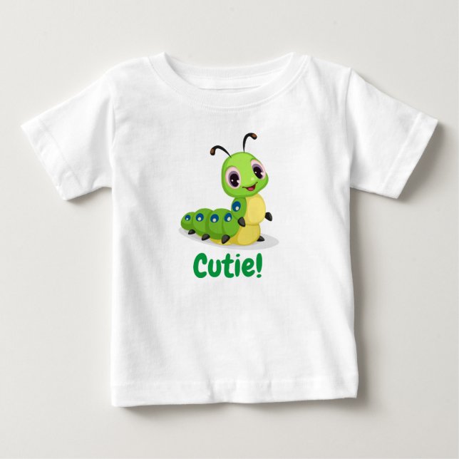 Niedliche Raupe Baby T - Shirt (Vorderseite)