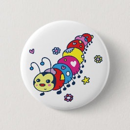 Niedliche Raupe Button
