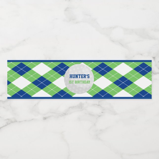 Niedliche Raute Pattern Golf Themed (Einzelnes Label)
