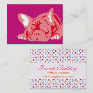 Niedliche realistische Frenchie Bulldog Illustrati Visitenkarte