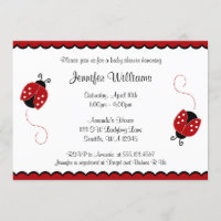 Niedliche Red and Black Ladybugs Baby Dusche