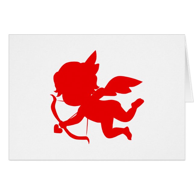 Niedliche Red Cupid-Silhouette (Vorderseite (Horizontal))
