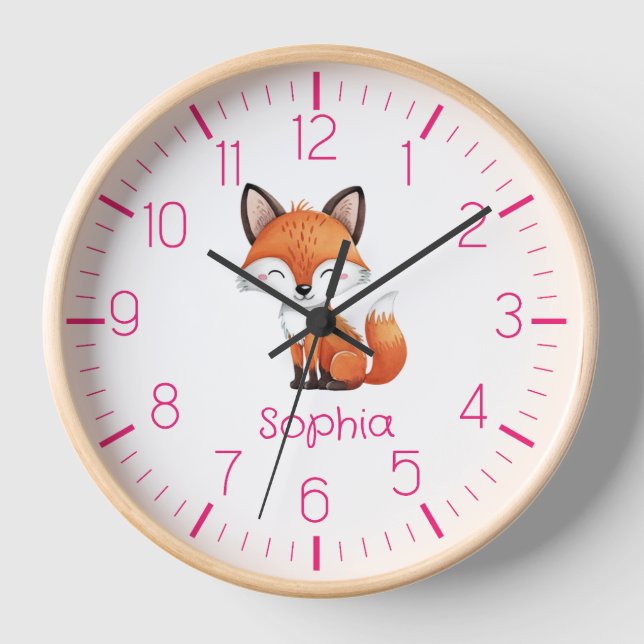 Niedliche Red Fox Personalisiert Kid's Watch Uhr (Vorderseite)