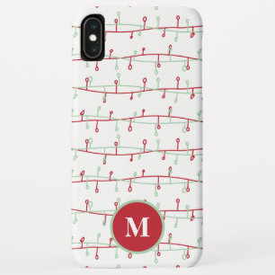 Niedliche Red & Green Christmas Lights Monogram Case-Mate iPhone Hülle