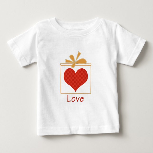 Niedliche Red Heart Gold Box LIEBE Baby T-shirt (Vorderseite)