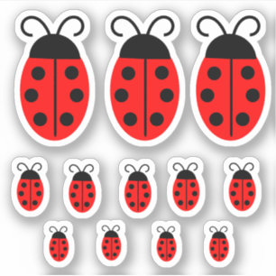 Niedliche Red Ladybug Aufkleber