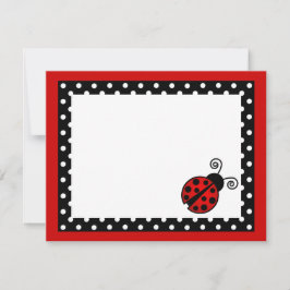 Niedliche Red Ladybug Flat Vielen Dank, dass Sie s Mitteilungskarte