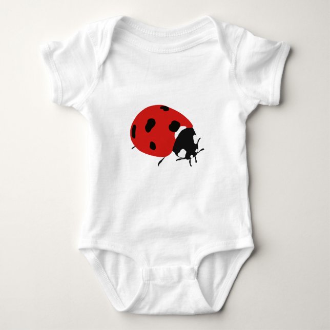 Niedliche Red Ladybug Illustration Baby Strampler (Vorderseite)
