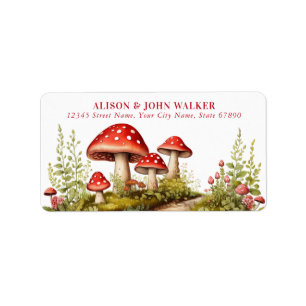 Niedliche Red Mushroom-Rücksendeadressen-Aufkleber Adressaufkleber