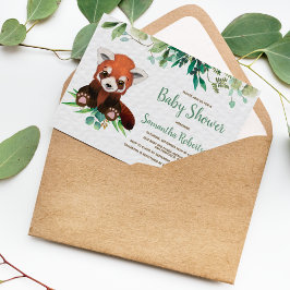 Niedliche Red Panda Bärengrün Neutral Baby Dusche Einladungspostkarte