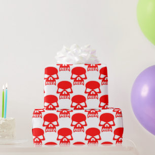 Niedliche Red Skulls Halloween-Geschenke Geschenkpapier