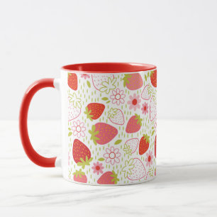 Niedliche Red Strawberry Pattern Tasse