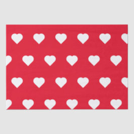 Niedliche Red White Heart Valentinstag Pattern Lie Seidenpapier