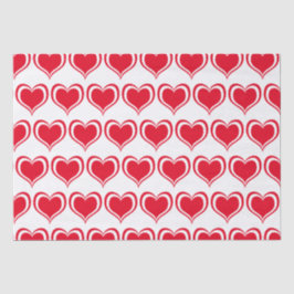Niedliche Red White Heart Valentinstag Pattern Lie Seidenpapier