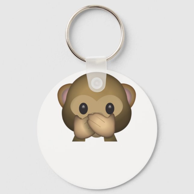 Niedliche Rede kein böser Affe Emoji Schlüsselanhänger (Vorderseite)