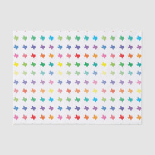 Niedliche Regenbogen-Farbkarte von Texas Seidenpapier