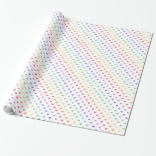 Niedliche Regenbogen-Herzen Geschenkpapier