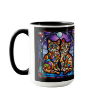 Niedliche Regenbogen-Kätzchen-Dekorative Tasse