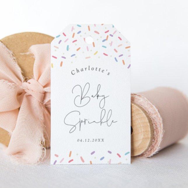 Niedliche Regenbogen Sprinkles Baby Sprinkle Dusch Geschenkanhänger (Cute Rainbow Baby Sprinkle Shower Favor Tags.)