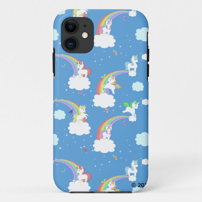 Niedliche Regenbogen und Unicorns Case-Mate iPhone Hülle (Rückseite)