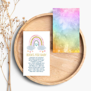 Niedliche Regenbogenbücher für die Babyverpackungs Begleitkarte