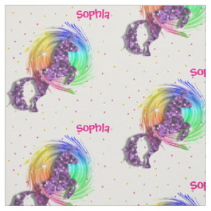 Niedliche Regenbogenfantasy Einhorn Personalisiert Stoff