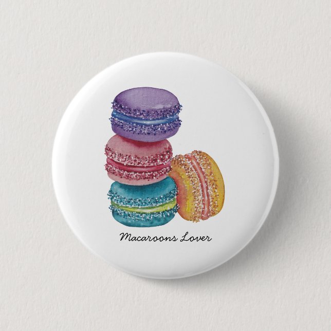 Niedliche Regenbogenfarben Button (Vorderseite)