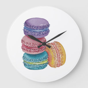 Niedliche Regenbogenfarben Große Wanduhr