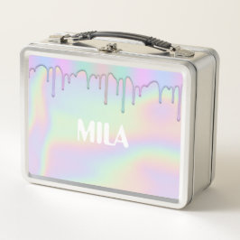 Niedliche Regenbogenfarben Metall Brotdose