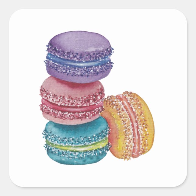 Niedliche Regenbogenfarben Quadratischer Aufkleber (Vorderseite)