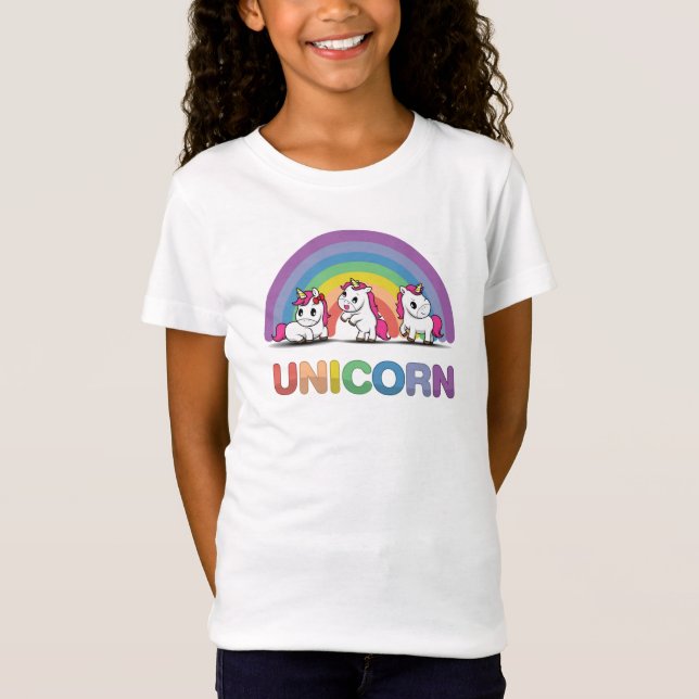 Niedliche Regenbogenfarben T-Shirt (Vorderseite)