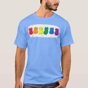 Niedliche Regenbogenflagge Katzen Lover Eigentümer T-Shirt