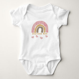 Niedliche Regenbogenhaut Blush Pink & Gold Baby Bo Strampler
