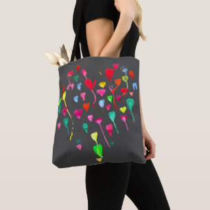 Niedliche Regenbogenherzen Aquarellfarben Tasche