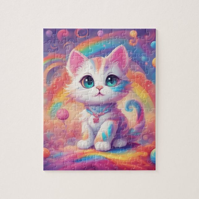 Niedliche Regenbogenkatze (Vertikal)