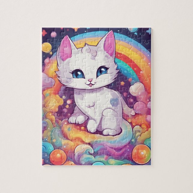 Niedliche Regenbogenkatze (Vertikal)