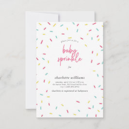 Niedliche Regenbogensprinkles Baby Sprinkle Dusche Einladung