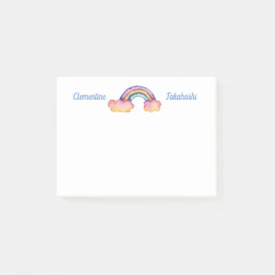 Niedliche Regenbogenwolke   Füge Deinen Namen hinz Post-it Klebezettel