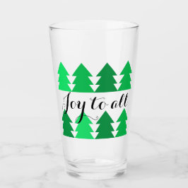 Niedliche Reihen von grünen Weihnachtsbaumen Freud Glas