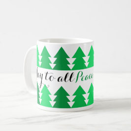 Niedliche Reihen von grünen Weihnachtsbaumen Freud Kaffeetasse