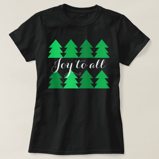 Niedliche Reihen von grünen Weihnachtsbaumen Freud T-Shirt (Design vorne)