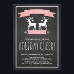Niedliche Rentier Chalkboard Feierlichkeiten Einla Einladung<br><div class="desc">Schneeflocken und Rentier Chalkboard Feier Einladung Individuelle Feier Einladung. Es enthielt zwei rosa Banner,  Schneeflocken und Zwillingsrentiere mit Ornamenten.</div>