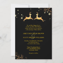 Niedliche Rentier Couple Winter Wedding Einladung