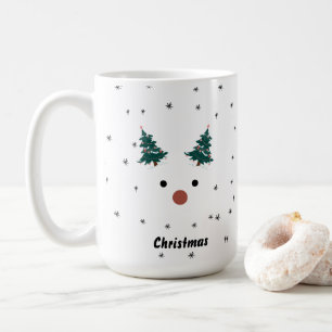 Niedliche Rentier Girl Weihnachtsmannmütze Individ Kaffeetasse