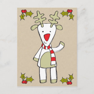 Niedliche Rentier-Postkarte Postkarte