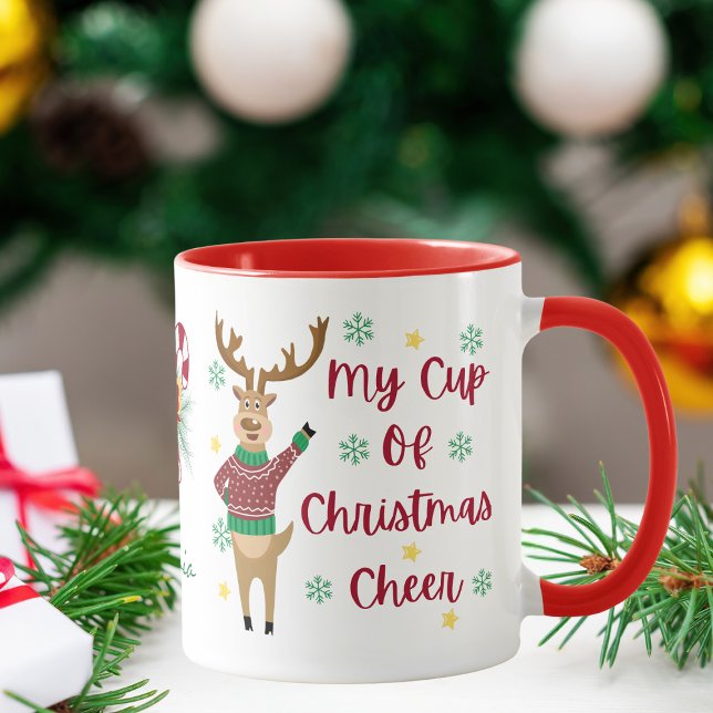 Niedliche Rentier Weihnachtsjubelesse Tasse (Von Creator hochgeladen)