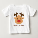Niedliche Rentiere Baby T-shirt<br><div class="desc">Feiern Sie das erste Weihnachtsfest des Babys mit diesem niedlichen Rentierdesign! Ein ansprechendes Design für die Feriensaison und Sie wollte einfach,  zusammen mit dem Design zu lächeln. Personalisieren Sie sich mit dem Namen des Kindes!</div>