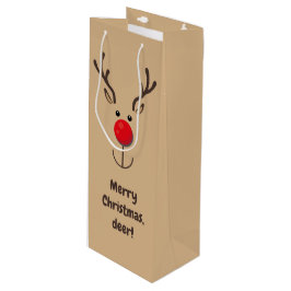Niedliche Rentiere "Frohe Weihnachten, Hirsche" Geschenktüte Für Weinflaschen