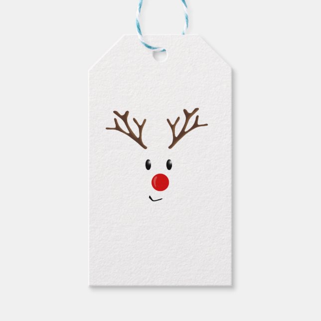 Niedliche Rentiere Geschenkanhänger (Vorderseite)